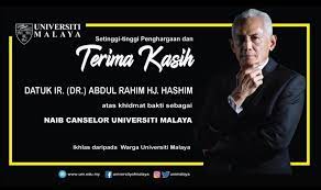 We did not find results for: Universiti Malaya Appreciation And Thank You Remarks Ybhg Datuk Ir Dr Abdul Rahim Hj Hashim 12th Vice Chancellor Universiti Malaya Universiti Malaya Would Like To Express Our Sincere Gratitude And Appreciation