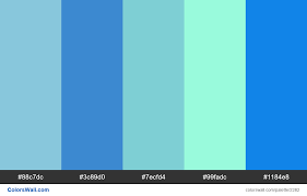 Cold Blue Scheme Colors Hex Colors 88c7dc 3c89d0 7ecfd4 99fadc 1184e8 Brand Original Color Codes Colors Pale Hex Colors Blue Color Hex Color Coding