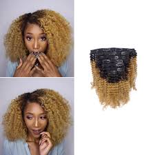 Our high grade human hair extensions reduce premium remy hair is of the highest grade human hair extensions available. Amazon Com Kinkys Clip In Hair Extensions 4a 4b Afro Kinky Clip In Virgin Natural Hair Clip In Extensions Ombre Brown Blonde Natural Clip In Hair Extensions For Black Women Full Head