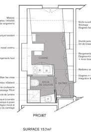 Plan Du Studio Renove De 16m2 Par L Agence Archipelles Amenagement Studio Studio Paris Plan Au Sol