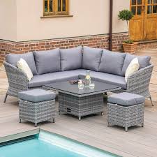 We did not find results for: Maze Rattan Santiago Grey Rattan Square Corner Garden Dining Set With Rising Table