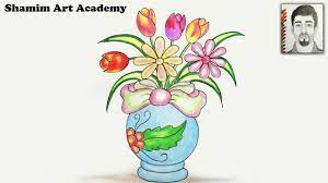 How To Draw Beautiful Flower Vase Step By Step Very Easy Youtube Drawing of flower pot best flowerpot designs for embroidery, drawing, fabric printing. how to draw beautiful flower vase step by step very easy