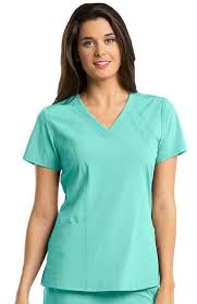 Clearance Barco One Womens V Neck Solid Scrub Top