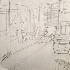 Living Room Pencil Sketch By Afshan Miller Ghost Chair Pencil Sketch Artwork