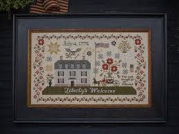 You can make these patterns for bookmarks. Plum Street Samplers Liberty S Welcome Cross Stitch Pattern 123stitch
