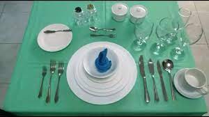 For less formal settings, the fork and spoon are placed on the table above the plate, fork pointing right, spoon pointing left. Table Setting Russian Set Up Youtube