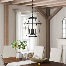 Birch Lane Caulksville 4 Light Lantern Geometric Pendant Reviews Wayfair