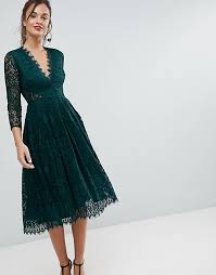 Pronto moda abbigliamento abiti da sera valentino. Asos Vestito Midi Da Cerimonia In Pizzo A Maniche Lunghe Asos