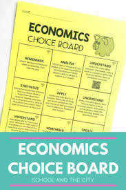 Economics Choice Board Editable Choice Boards Economics Social Studies Resources