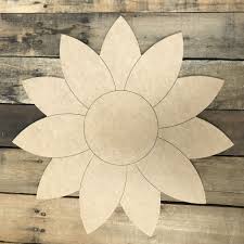 Sunflower Unfinished Wooden Cutout Craft Paint By Line Sunflower Door Hanger Wooden Cutouts Sunflower Crafts