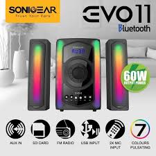 Menjadi salah satu speaker sonic gear teranyar di 2019, sonic gear ego 3nity pro 2.1 juga bisa menjadi pilihan terbaik buat anda yang butuh speaker dengan kualitas terbaik. Ph Co Pc Depot Sonic Gear Evo 11 Bluetooth Speaker 2 1