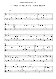 Free Piano Sheet Music Say You Wont Let Go James Arthur Pdf I Ll Thank My Lucky Stars For Th Piano Sheet Music Free Violin Sheet Music Piano Sheet Music