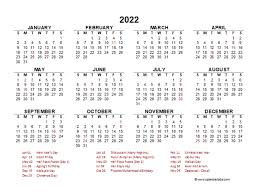 Comprehensive list of national public holidays that are celebrated in malaysia during 2020 with dates and information on the origin and meaning of holidays. 2022 Year At A Glance Calendar With Malaysia Holidays Free Printable Templates