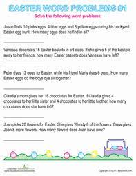 You may select the numbers to be represented with digits or in words. Easter Word Problems 1st Grade Worksheets Education Com