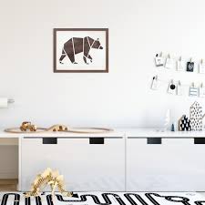 Metal wall decoration, geometric metal elephant, metal wall decoration 5310. Cut Out Geometric Bear 16x20 Framed Wall Art Print Decor N A