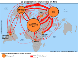 Le Commerce Mondial De Marchandises En 2012 Domine Par Les Trois Poles De La Triade Dont Les Flux Interregionaux Font De L Asie Map Statistics Map Screenshot