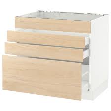 Sektion Base Cabinet F Cooktop W 3 Drawers White Maximera Askersund Ash Light Ash Effect 36x24x30 Ikea Base Cabinets Ikea Drawers