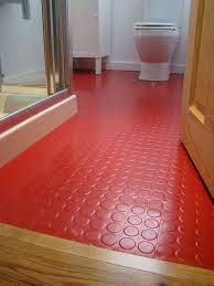 Rubber flooring is also resistant to burns and is not susceptible to mold or mildew taking hold. 36 The Good The Bad And Red Bathroom Pecansthomedecor Com Rubber Flooring Bathroom Rubber Floor Tiles Rubber Flooring Basement