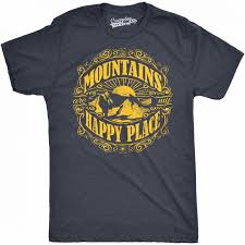 Mountains Are My Happy Place Men S Tshirt Mens Tshirts Outdoor Shirt Mountain Tshirt