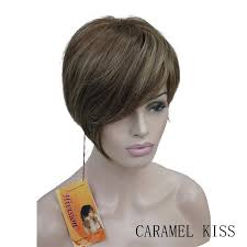 Parrucche da donna StrongBeauty Frangia inclinata asimmetrica Parrucca  piena sintetica naturale corta diritta Bob 6 colori