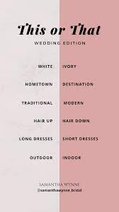This Or That Wedding Edition Instagram Story Template Kuis