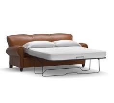 Went with the performance tweed because of texture, feel, color, and durability. Manhattan Leather Sleeper Sofa Pottery Barn