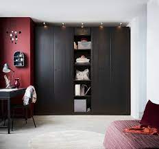If you want hinged doors, you are limited to a combination of the 39.4″ and 19.8″ widths. Forsand Door With Hinges Black Brown Stained Ash Effect Ikea