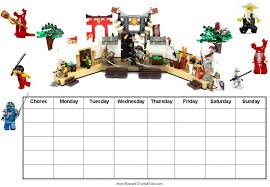 free printable chore charts with ninjago