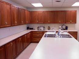 Hampton satin white raised panel stock assembled wall kitchen cabinet (30 in. Industrial Church Kitchens Simpson Construction Incorporated Construction Carpenter Kitchen Design Kitchen Church Interior