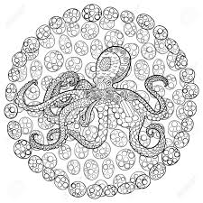 Als vektoren und clipart image 54454871. Octopus With High Details Adult Antistress Coloring Page Black Royalty Free Cliparts Vectors And Stock Illustration Image 60337887