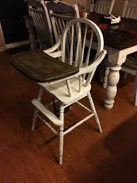 Chalk Paint And Stained Old Wood High Chair Vintage High Chairs Wood High Chairs Painted High Chairs