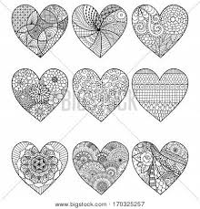 Turn those adult coloring book pages into these 5 gorgeous greeting cards! Nine Hearted Vector Photo Free Trial Bigstock