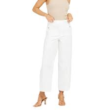 Amazon.com: Herizem Stretch Twill Cropped Wide Leg Pant- Zerouin Pants,Casual  Full-Length Loose Pants (White,4X-Large) : Clothing, Shoes & Jewelry