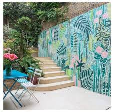 Garden Wall Murals Painted Vintage Garden Wall Mural Vintagegardenwallmural Murals Lucy Tiffney Shop Garde In 2020 Exterior Murals Garden Mural Garden Wall Art