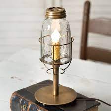 All you need to do is paint the jar and then fix it under your lampshade. Short Mason Jar Desk Lamp Antique Brass
