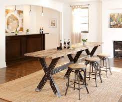 It's crafted with exposed wood grain that will look more beautiful with each passing year. Reclaimed Boat Wood Counter Height Table Rustic Home Bar Houston By Star Furniture Houzz