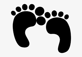 Baby clipart black and white. Black Feet Clip Art Baby Footprints Vector Png 600x492 Png Download Pngkit