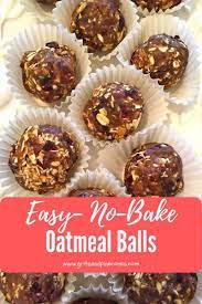 No Bake Oatmeal Energy Balls With Dates Recipe Gritsandpinecones Com Recipe Snack Recipes Food Processor Recipes Baked Oatmeal