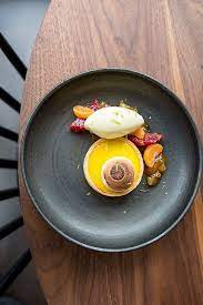 Fine dining dessert lemon tart. Pastry Chef Sarah Bonar Of Frances And Octavia San Francisco Ca Fine Dining Desserts Plated Desserts Fine Food