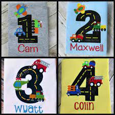 Transportation Birthday Shirt Birthday Boy Shirt Transportation Theme Custom Birthday Shirt Custom Vehicles Numbers 1 5 Transportation Birthday Birthday Boy Shirts Transportation Birthday Party