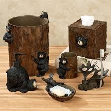 Exploring Critters Rustic Wildlife Bath Accessories Bear Bathroom Decor Bear Decor Black Bear Decor