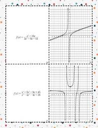 Graphing Rational Functions Matching Activity Rational Function Matching Activity Graphing
