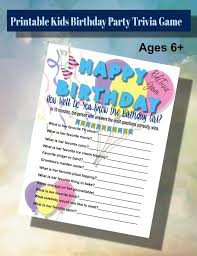 All of these trivia questions are categorised into the best categories for trivia quizzes. Kids Birthday Trivia Printable Birthday Party Game Idea Etsy Birthday Games Numbers For Kids Outdoor Games For Kids