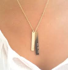 Double Nameplate Necklace Gold Vertical Bar Necklace Name Etsy Relationship Necklaces Double Nameplate Necklace Nameplate Necklace Gold