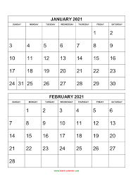Free Download Printable Calendar 2021 2 Months Per Page 6 Pages Vertical