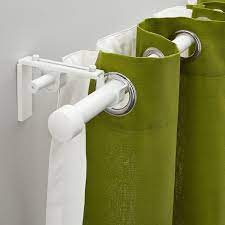 Racka Hugad Double Curtain Rod Combination White Ikea Double Rod Curtains Double Curtains Curtain Rods