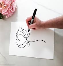 What to do with sharpie markers for kids? Simple Diy Peony Line Drawing With A Sharpie The Happy Housie