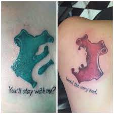 Harry Potter Slytherin And Gryffindor Best Friendtcouples Tattoo Harry Potter Tattoos Harry Potter Couples Tattoos
