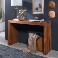Mit einer tischlampe, vase oder mit büchern. Finebuy Konsolentisch Massivholz Design Konsole Schreibtisch 115 X 40 Cm Landhaus Stil Arbeitstisch Naturholz Modern