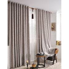 Chinese Words Printed Blackout Living Room Light Grey Curtains